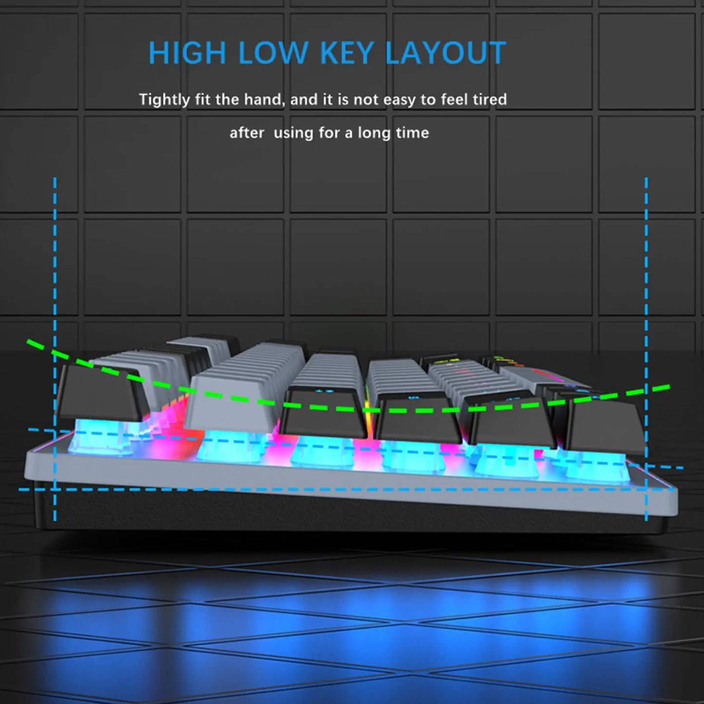 Gaming Keyboard Colorful LED Backlight Office Keyboard for Desktop Typing PC