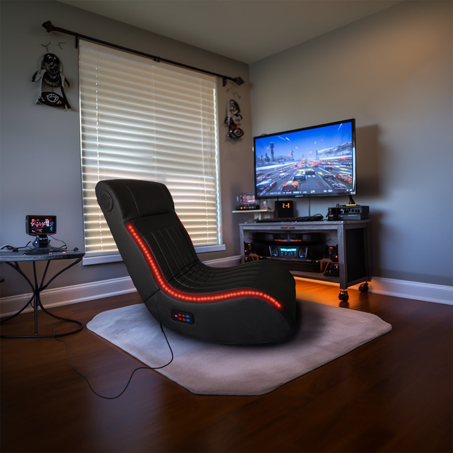 Foldable Gaming Chair With Onboard Speakers LED Strip Lighting