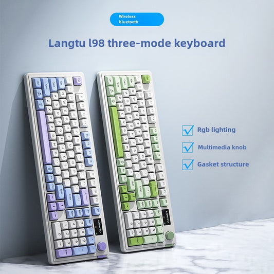 Langtu L98 Three-Mode Bluetooth Wired Wireless Keyboard High Color Value E-Sports Game Office Mute Film Keyboard