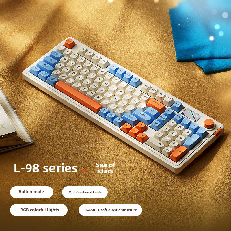 Langtu L98 Three-Mode Bluetooth Wired Wireless Keyboard High Color Value E-Sports Game Office Mute Film Keyboard